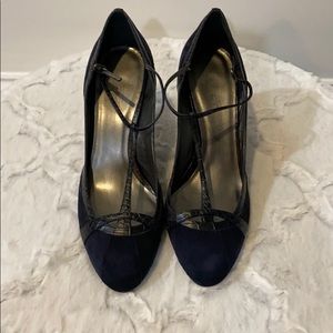 Navy Blue Suede Shoes